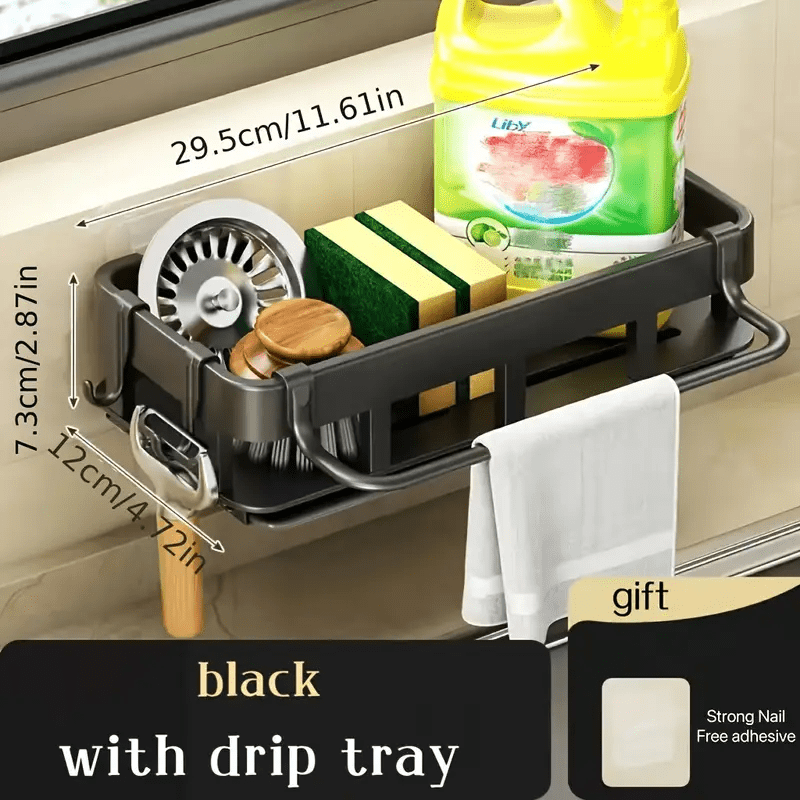 1 Organizador de Cocina con Soporte para Toallas, Especiero, Cesta para Esponjas y Desagüe de Fregadero, Solución para el Desagüe del Fregadero, con Barra para Toallas y Soporte para Cristales. - Image 7
